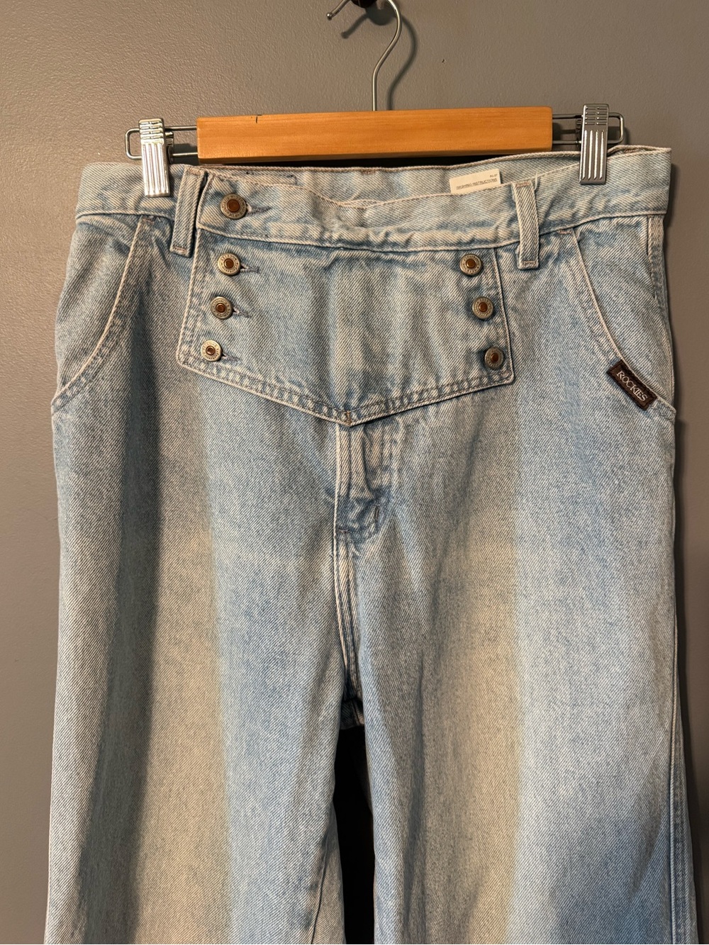 Vintage 90s Rockies Jeans 13/14 Long Light Wash Bareback Western High Rise